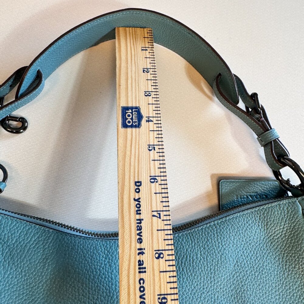 Coach Sutton Hobo Polished Pebble Leather Bag Purse Marine Blue style 35593 - Picture 13 of 14